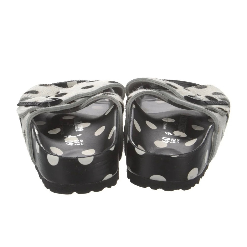 Birkenstock x Manolo Blahnik White and Black Polka Dot Cross-Strap Sandal 9 - Picture 2 of 3